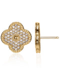 Sterling Silver Clover Crystal Stud Earrings for Women - www.Impuria.com #earrings