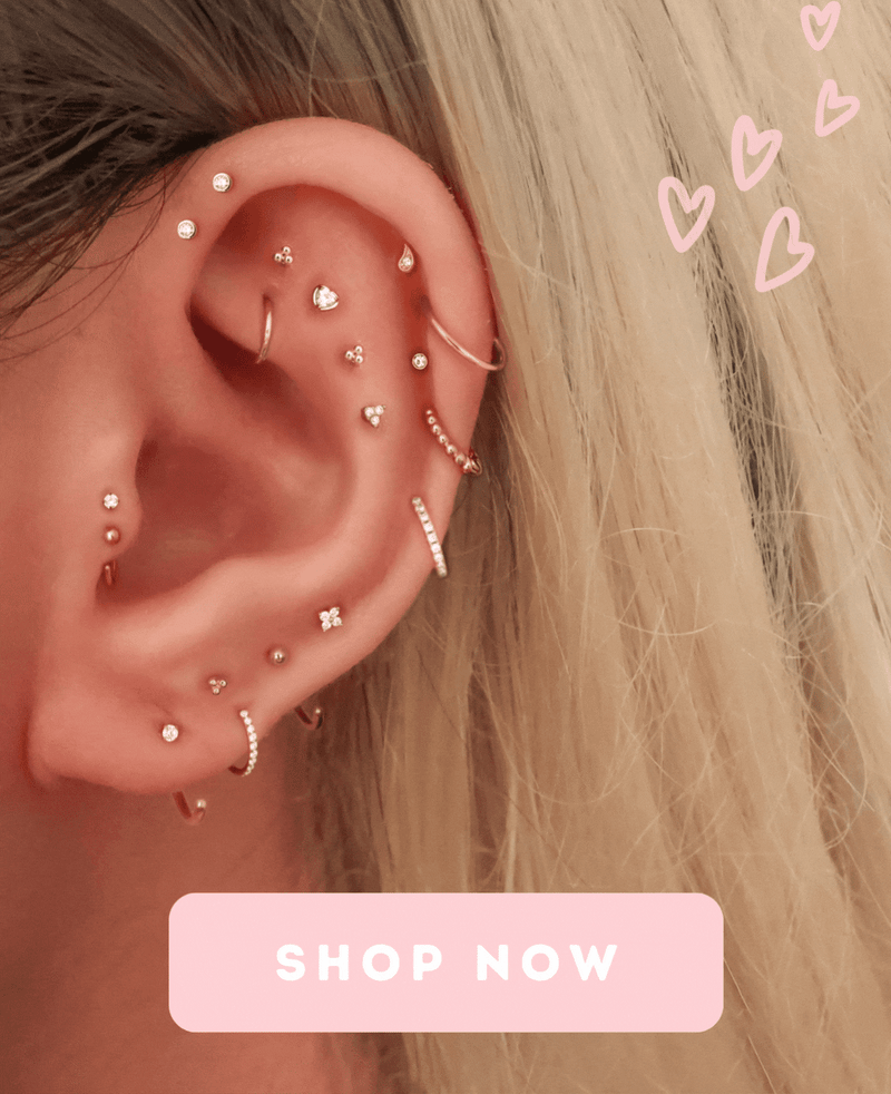 Conch Ring|cute Flower Cubic Zirconia Stud Earrings For Women - Gold Color  Piercing