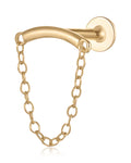 Hidden Helix Chain Flat Cartilage Earring Stud Sterling Silver - www.Impuria.com #earpiercings