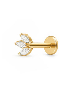 Alma Marquise Flat Back Stud