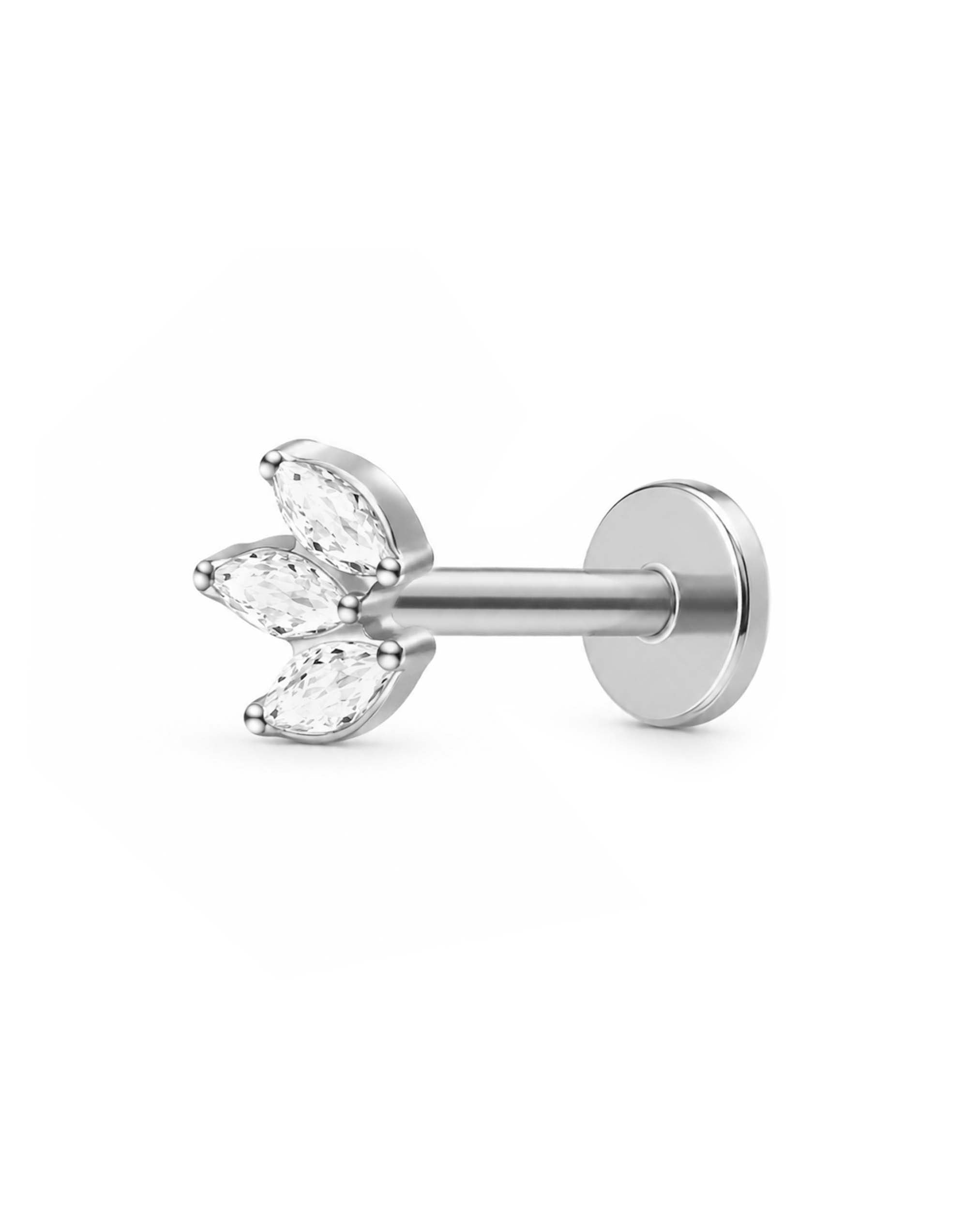 Alma Marquise Flat Back Stud
