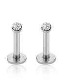 bezel crystal stud earring for helix piercing