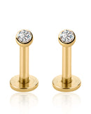 dainty crystal bezel earrings for sensitive ears