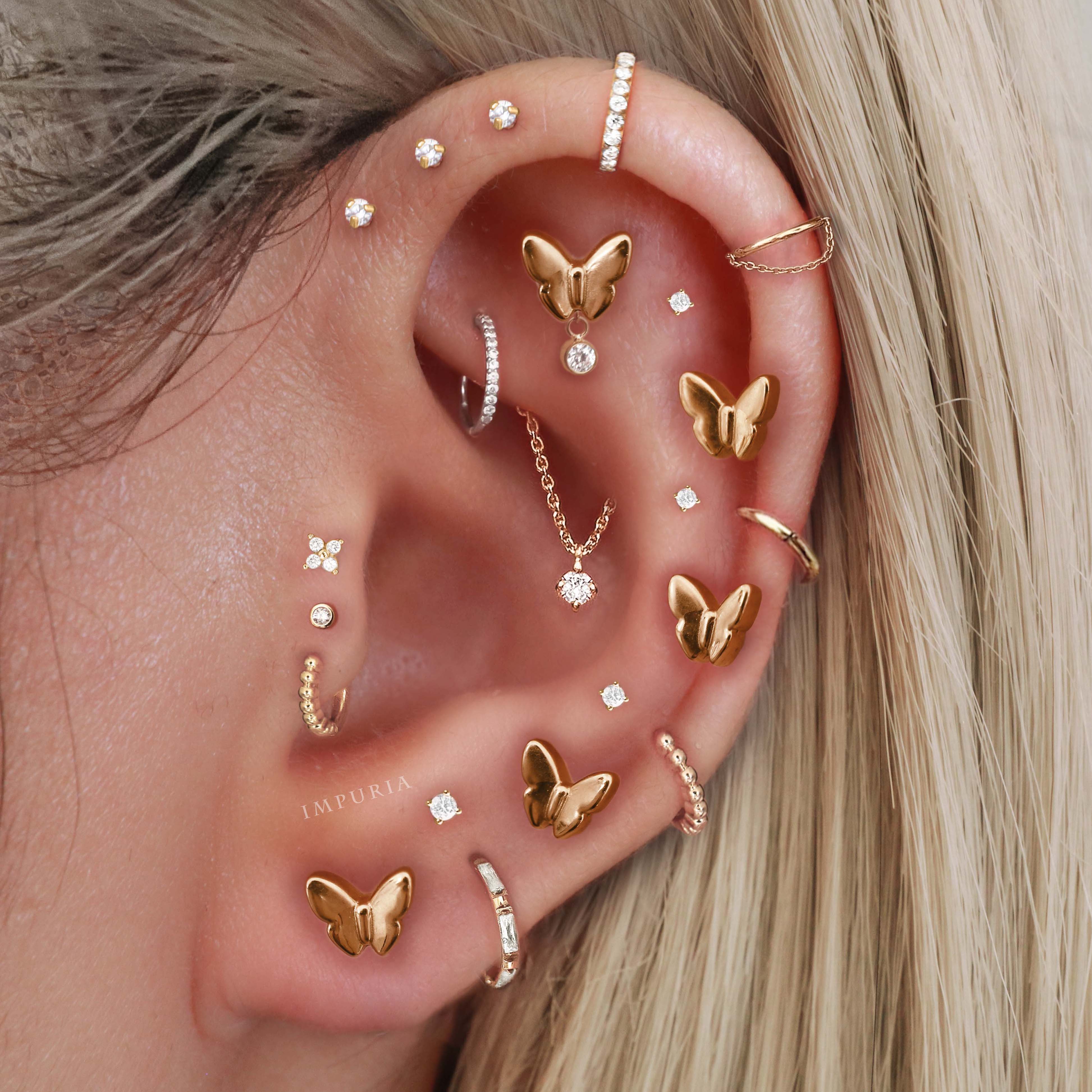 pretty butterfly cartilage ear piercing earring stud - www.impuria.com