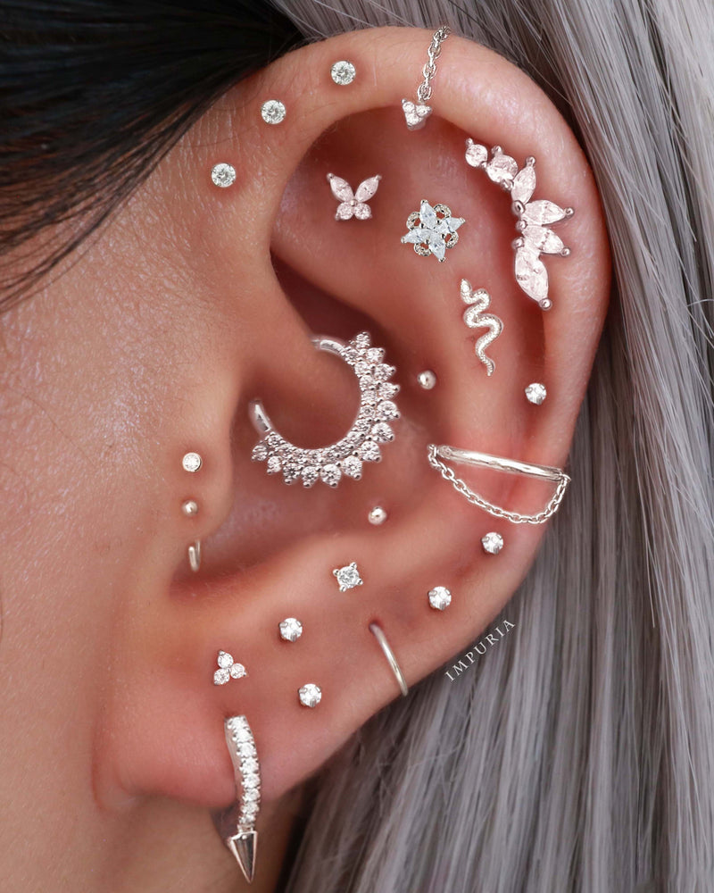 pretty cartilage cluster ear piercing earring stud - www.impuria.com