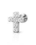 Cross Flat Back Stud Earring