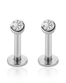small bezel stud earrings for ear cartilage piercings