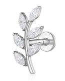 Dewdrop Leaf Ear Piercing Stud