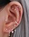 Elixir Aurora Borealis Triple Marquise Crystal Ear Piercing Earring Stud