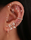 Beaded Ball surgical steel cartilage earrings simple butterfly multiple ear piercing jewelry ideas for curated ears - www.Impuria.com