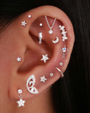 Star cartilage earring stud celestial cute multiple ear piercing ideas for women - impuria jewelry