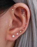 Pretty Clover Cartilage Earring Studs 16G Surgical Stainless Steel - Cute Multiple Ear Piercing Ideas for Women - www.Impuria.com