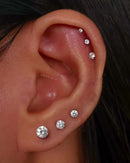 Moissanite Stud Earrings - Cute Simple Ear Piercing Ideas for Women - www.Impuria.com
