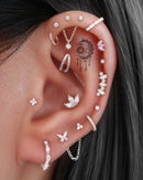 Hidden Helix Chain Drop Earring Stud - Celestial Ear Curation Ideas for Women - www.Impuria.com