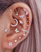 Floral Flower Cartilage Earring Stud Cute Ear Curation Piercing Ideas for Women - www.Impuria.com
