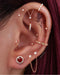 Gemini Chain Double Crystal Threaded Prong Ear Piercing Earring Stud Set