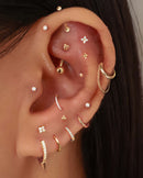 Triology Triple Ball Beaded Polished Rook Ear Piercing Jewelry Curved Barbell