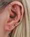 Merlin Blue Crystal Five Marquise Lotus Ear Piercing Earring Stud