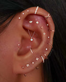 Desire Crystal Heart Ear Piercing Earring Stud Set
