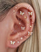 Tiny Cartilage Stud Earrings for Women Aesthetic Butterfly Ear Curation Piercing Ideas for Women - www.Impuria.com