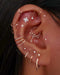 Temple Polished Beaded Rhombus Ear Piercing Earring Studs Set