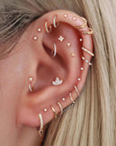 Gold Cartilage Hoop 14K Solid Gold Helix Ring Ear Curation Piercing Ideas - Impuria Earrings