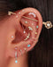 Opal Cluster Cartilage Earring Stud Multiple Ear Piercing Curation Ideas for Women - www.Impuria.com