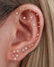 Bonbon Crystal Bezel Threaded 14K Gold Earring Stud