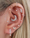 Cute Multiple Ear Piercing Ideas for Women Aspen Cartilage Helix Cartilage Earring Studs - www.Impuria.com #earpiercings