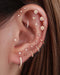 Eli Crystal Pave Single Spike Eternity Hoop Huggie Earrings