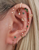Cute Multiple Ear Piercing Curation Idea for Women Gold Square Rectangle Hoop Earrings for Women - www.Impuria.com