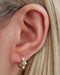 Pearl Huggie Earrings Stainless Steel Small Hoop Earring for Women - www.Impuria.com #earrings