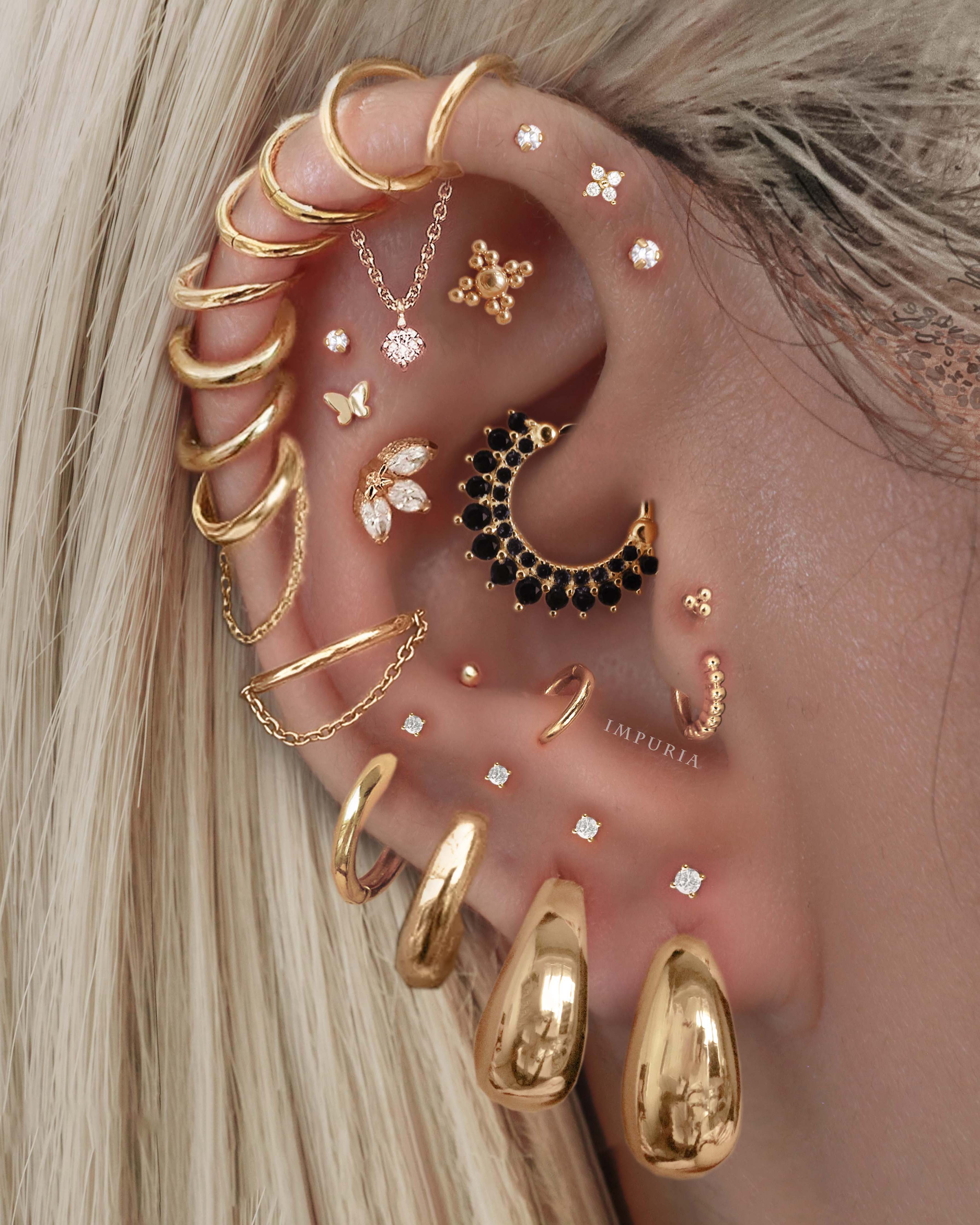Val Polished Ball Threaded Ear Piercing Earring Stud Set