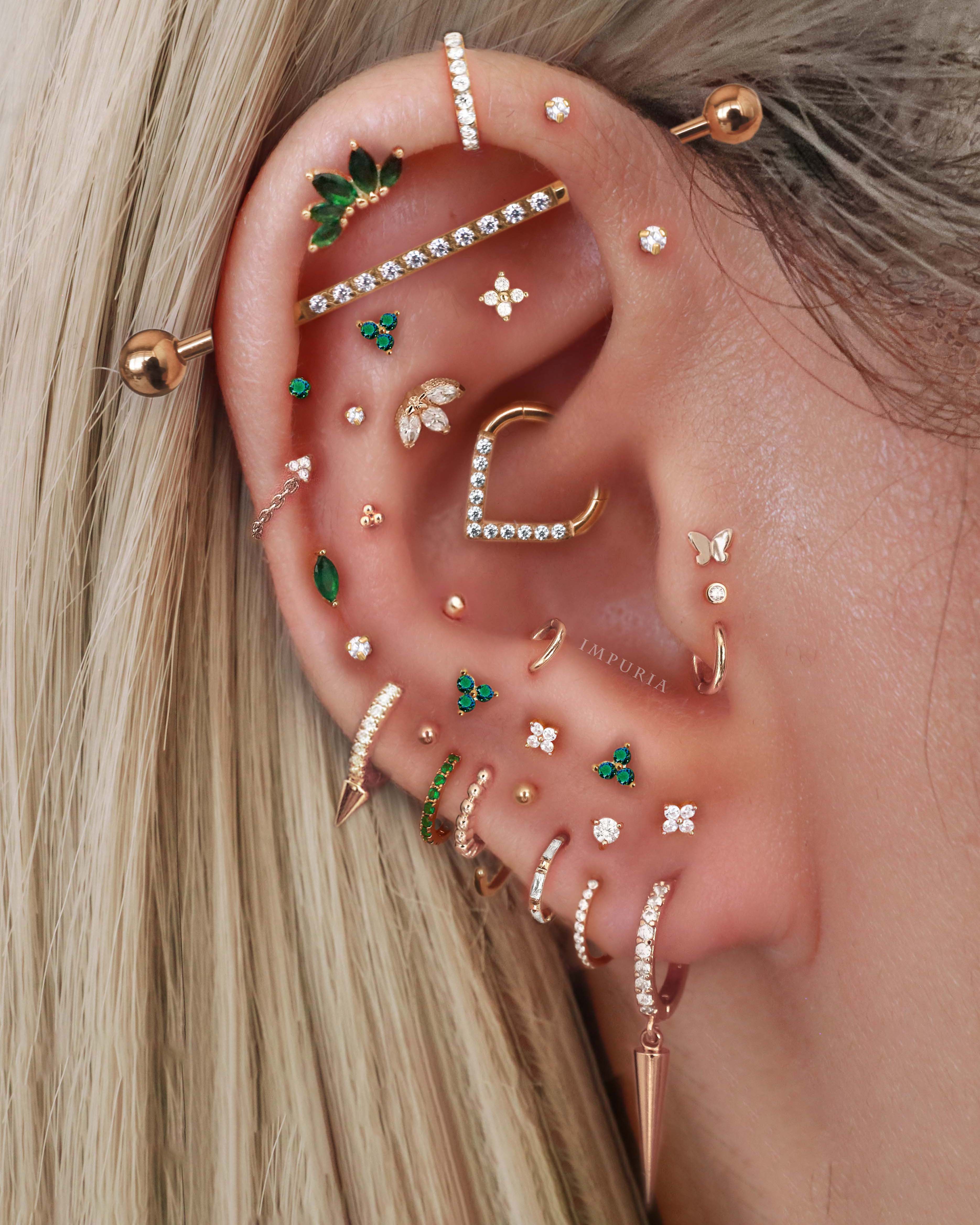 Eli Crystal Pave Single Spike Eternity Hoop Huggie Earrings