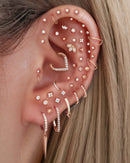 Edgy Stacked Multiple Ear Piercing Ideas for Women Cartilage Earrings Stud 16G - www.Impuria.com