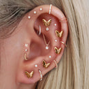 Absolute Hidden Helix Crystal Chain Drop Ear Piercing Earring Stud