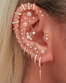 Val Polished Ball Threaded Ear Piercing Earring Stud Set