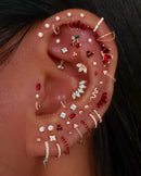 Val Polished Ball Threaded Ear Piercing Earring Stud Set