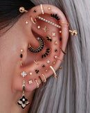 Val Polished Ball Threaded Ear Piercing Earring Stud Set