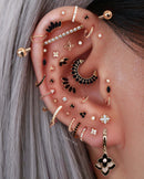 Val Polished Ball Threaded Ear Piercing Earring Stud Set