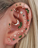 Val Polished Ball Threaded Ear Piercing Earring Stud Set