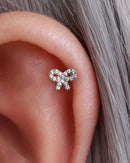 Coquette Bow Flat Back Stud Earring