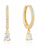 teardrop huggie hoop earrings in gold