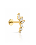 Dynasty Cluster Flat Back Stud Earring