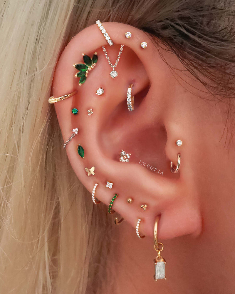 Ember Link Chain Ear Piercing Earring Stud