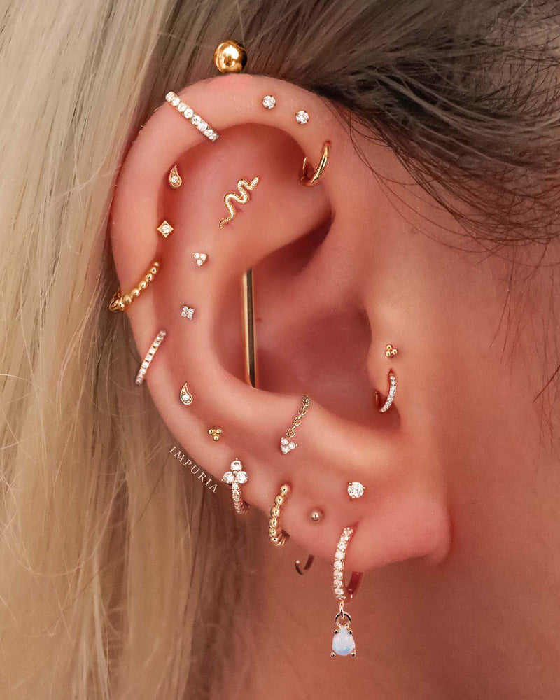 Ember Link Chain Ear Piercing Earring Stud