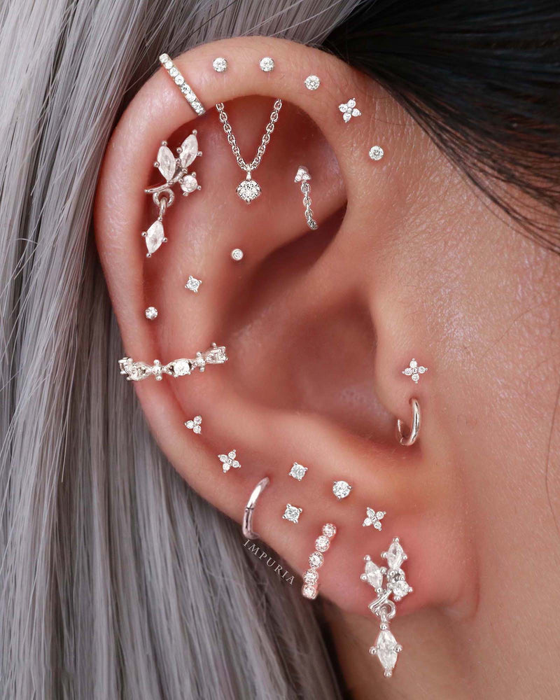 Ember Link Chain Ear Piercing Earring Stud