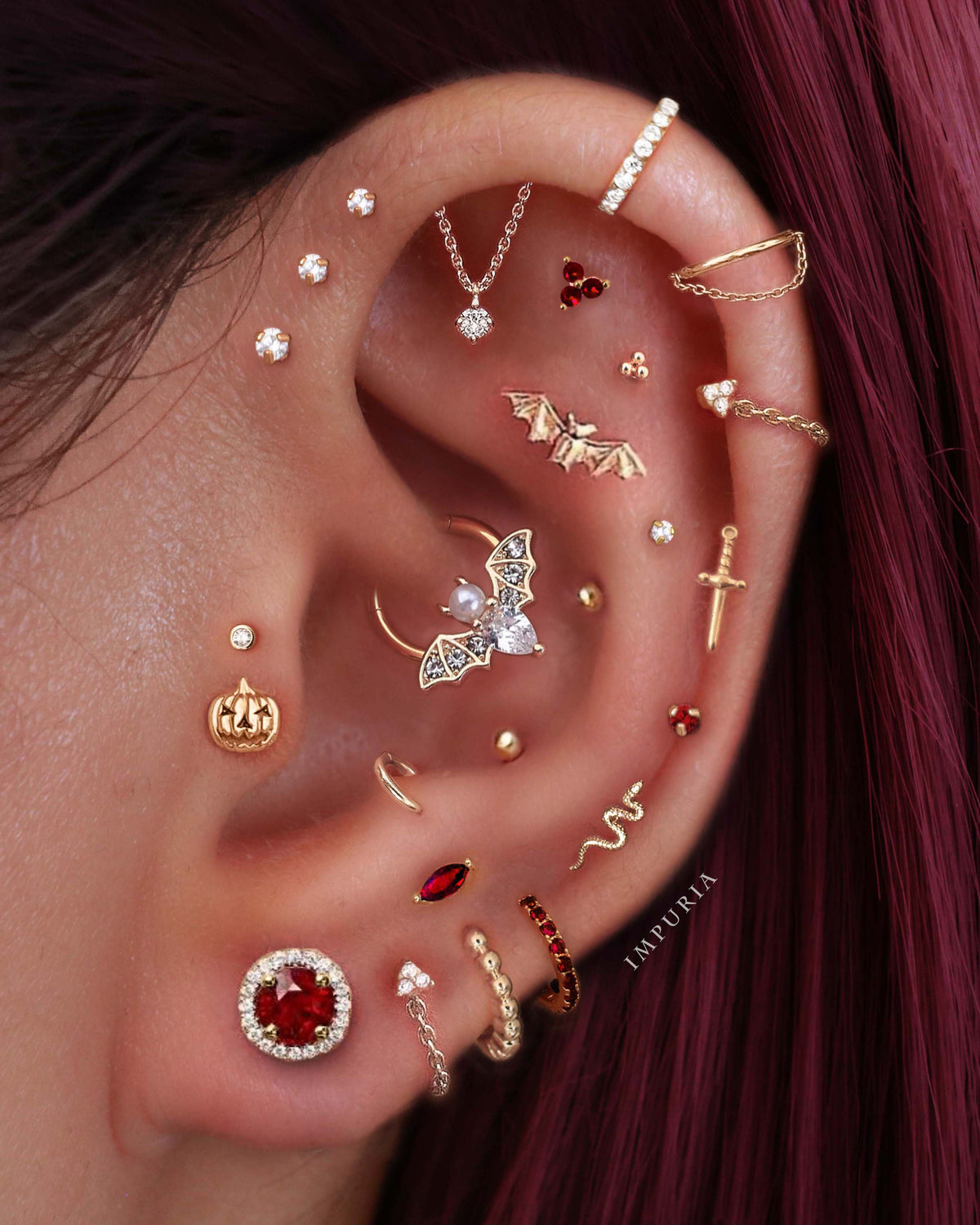 Ember Chain Flat Back Stud