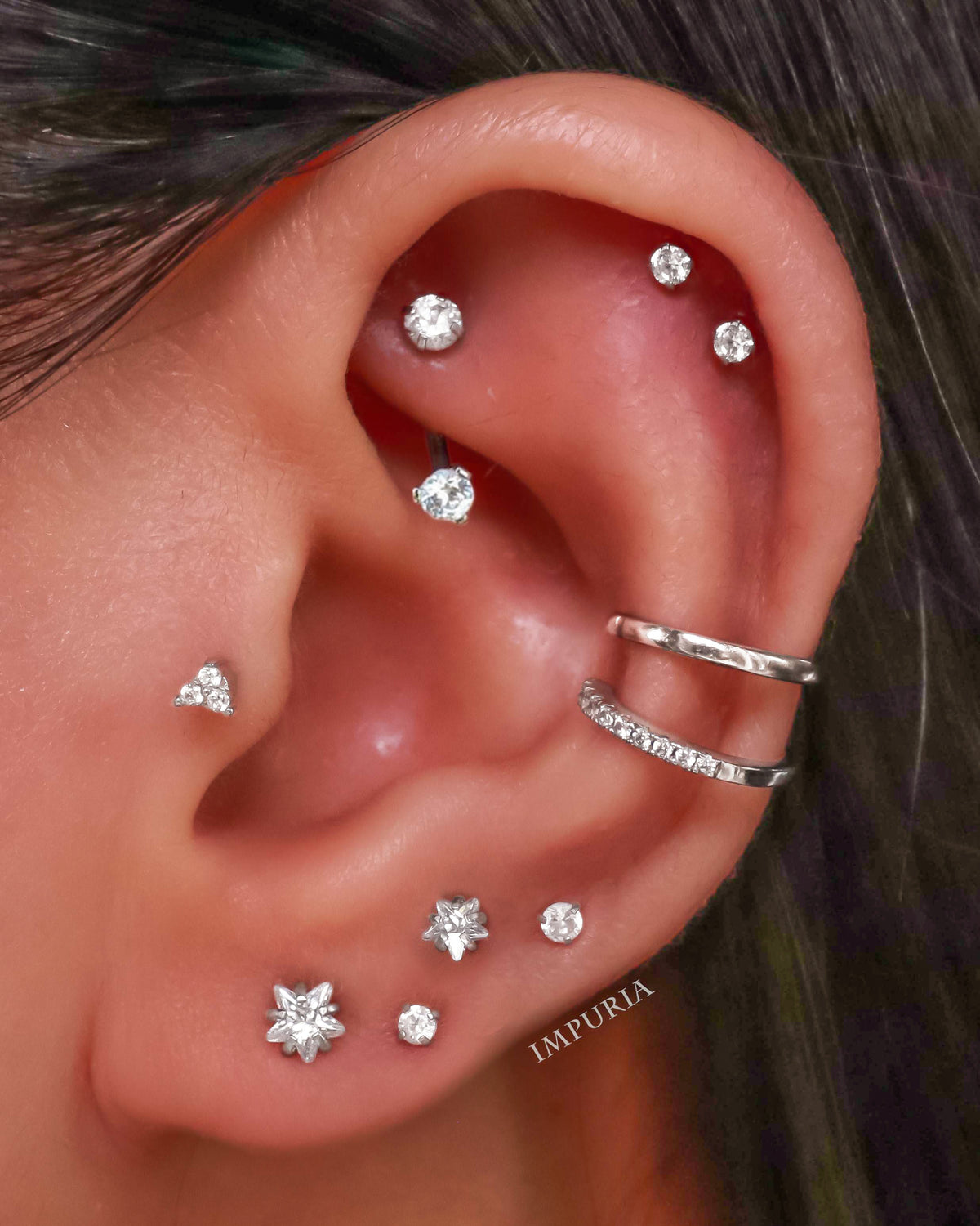 Celestial Constellation Multiple Ear Piercing Curation Ideas for Women - www.Impuria.com #earpiercings