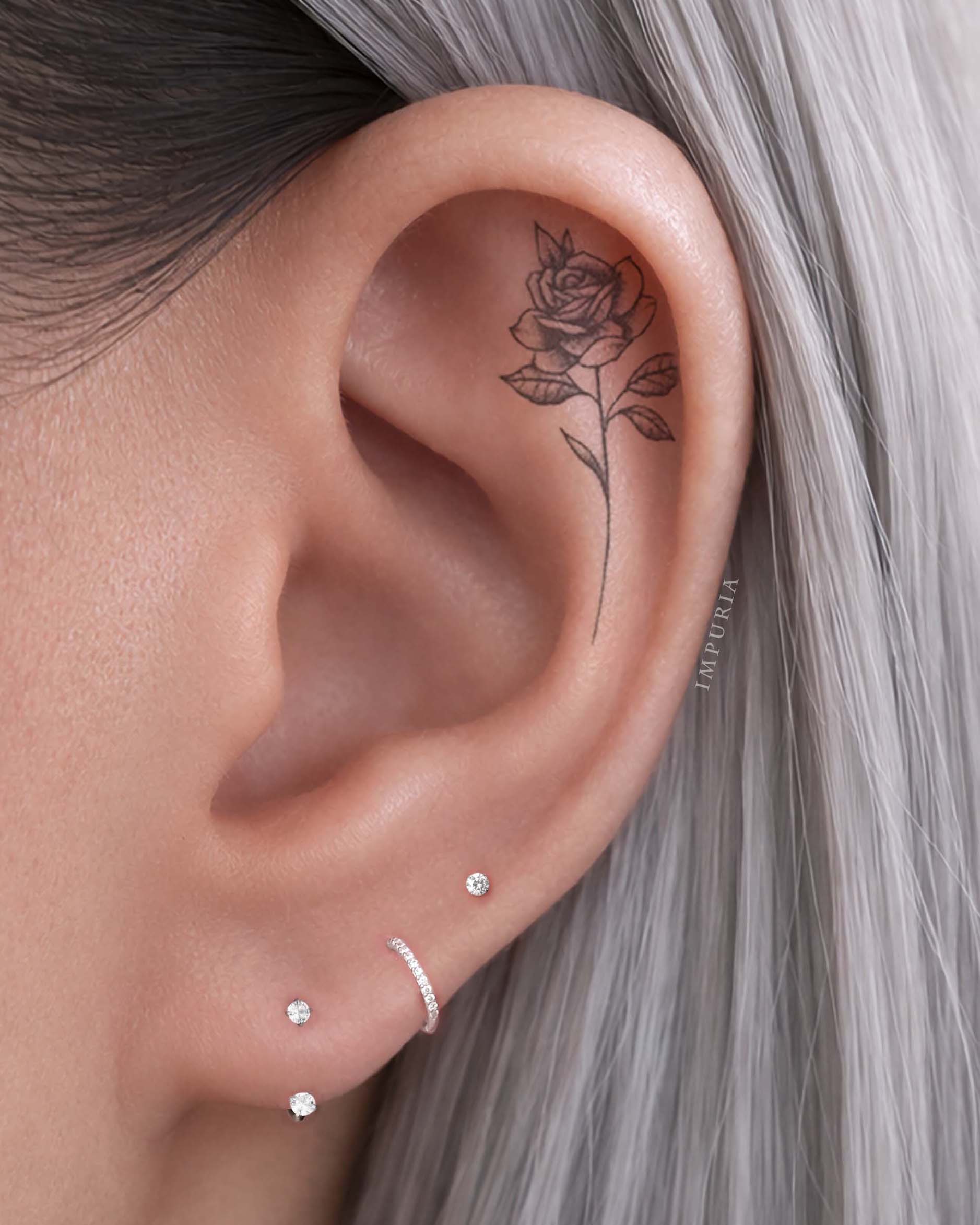Flat back stud earrings for lobe full ear stack with helix hoop, Essential Ear Stack Capsule cartilage jewelry